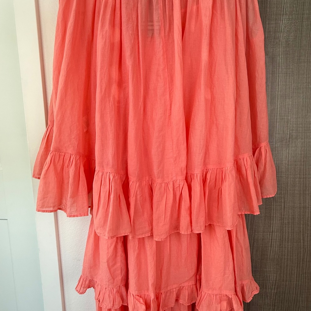 Devotion TWINS Coral Ruffled Midi Dress - Picture 10 of 14